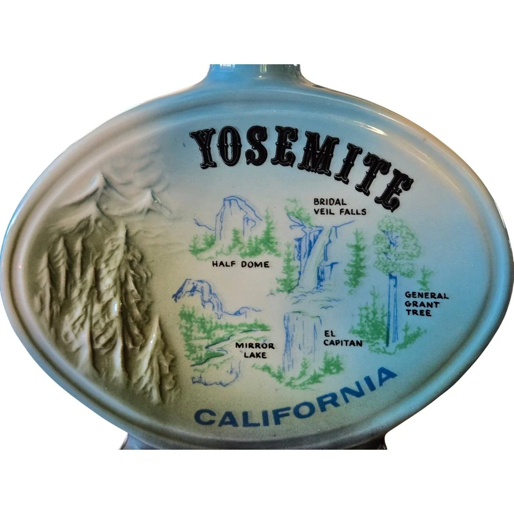 Oval Vintage 1968 Yosemite California Jim Beam Decanter Genuine Regal China